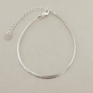 12.2229.0.S - Pulseira de malha groumet em fita polida