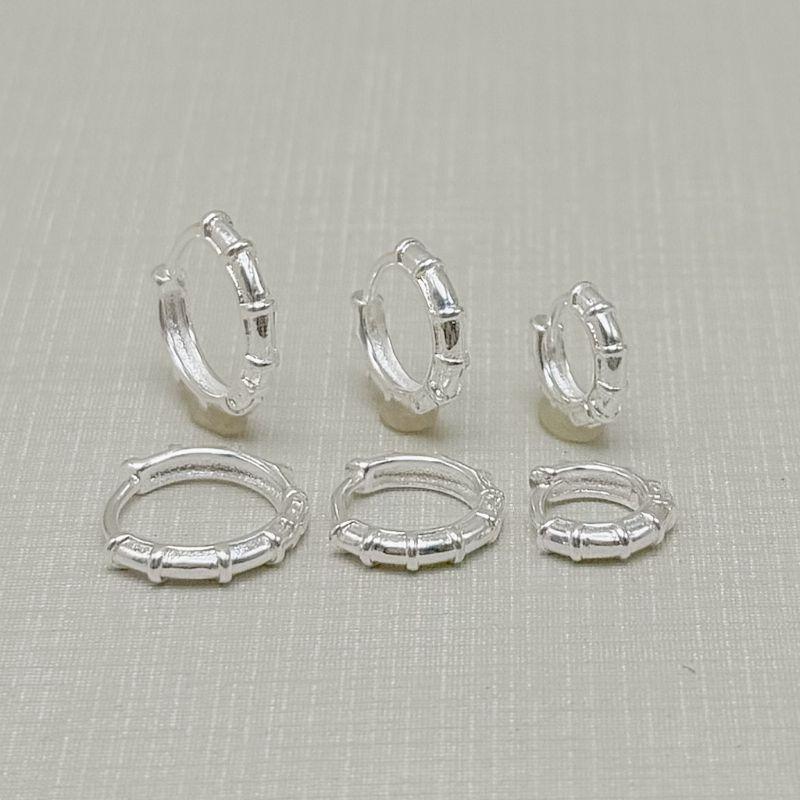 05.3180.0.S - Trio de argola crescentes em efeito bambo liso simples
