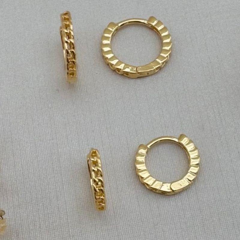05.2926.0.O - Dupla de argolas em efeito elos grumet simples lisos em frente e verso