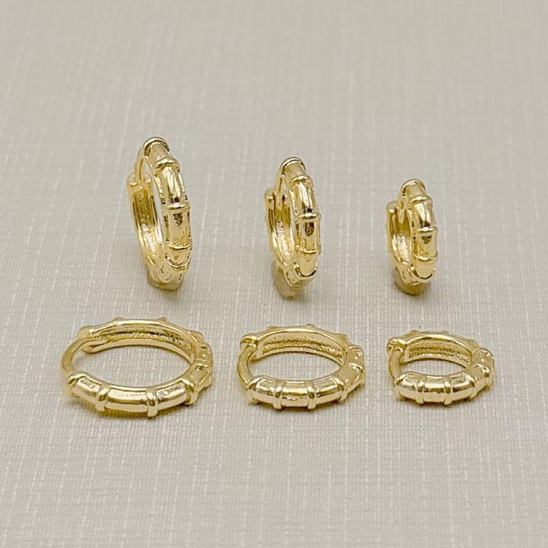 05.3180.0.O - Trio de argola crescentes em efeito bambo liso simples