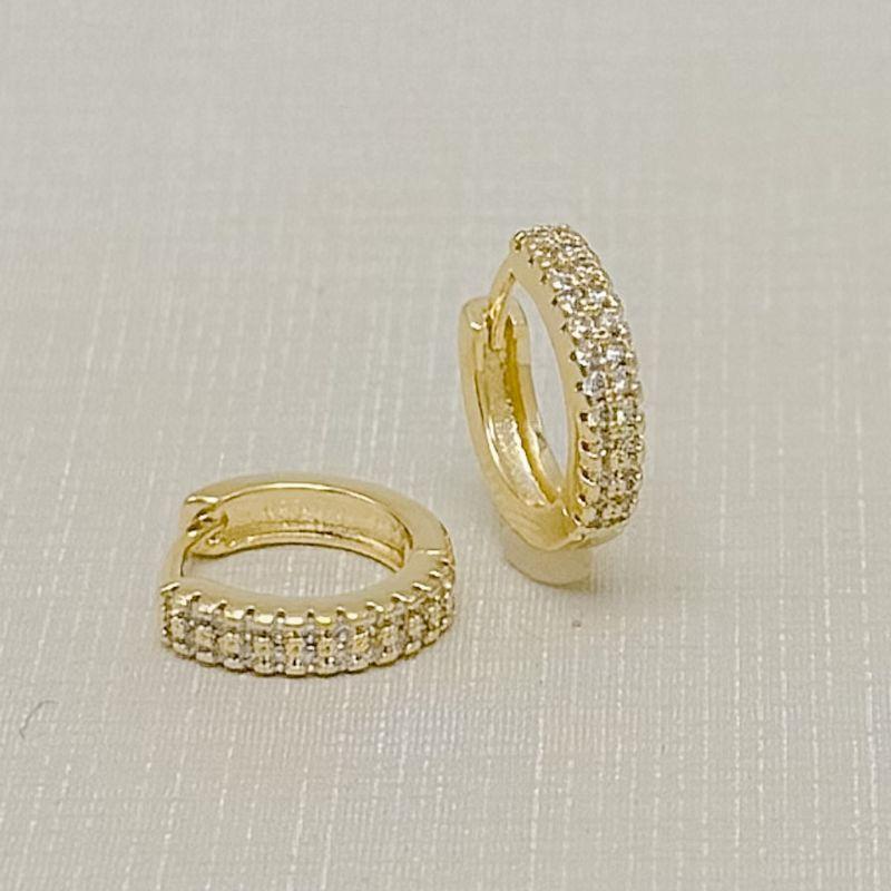 05.3189.1.O - (Tam. G) Argola de duas colunas cravejadas de borda reta