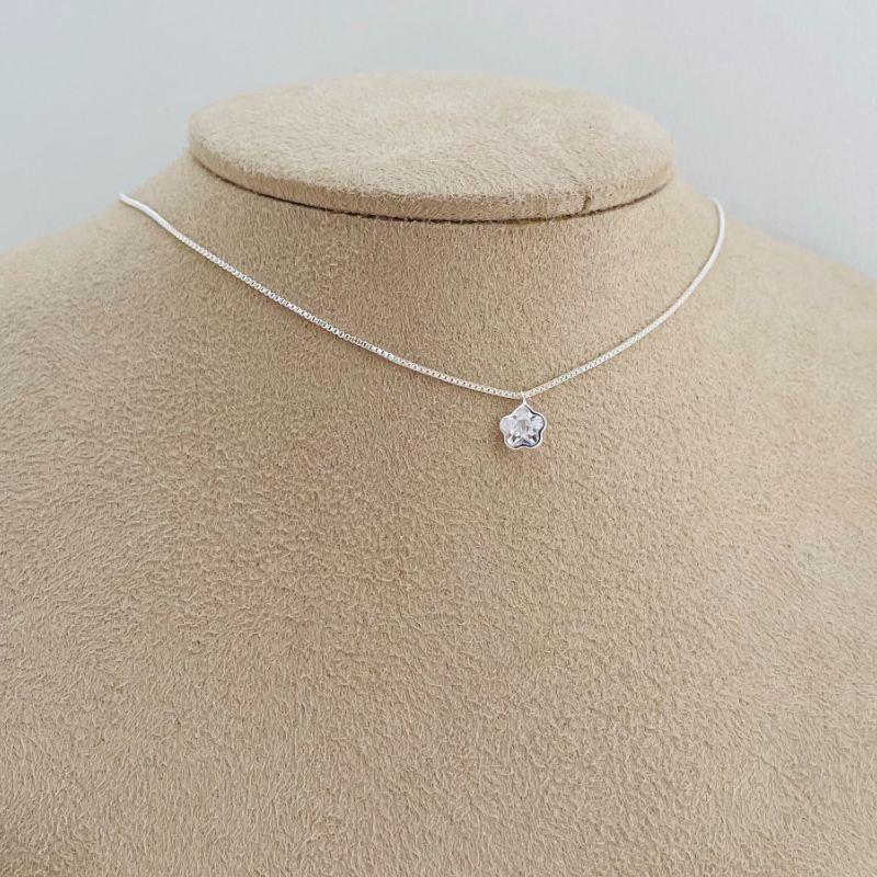 09.2127.1.S - (40) Colar veneziana com pingente ponto de luz estrela arredondada, extensor 10cm