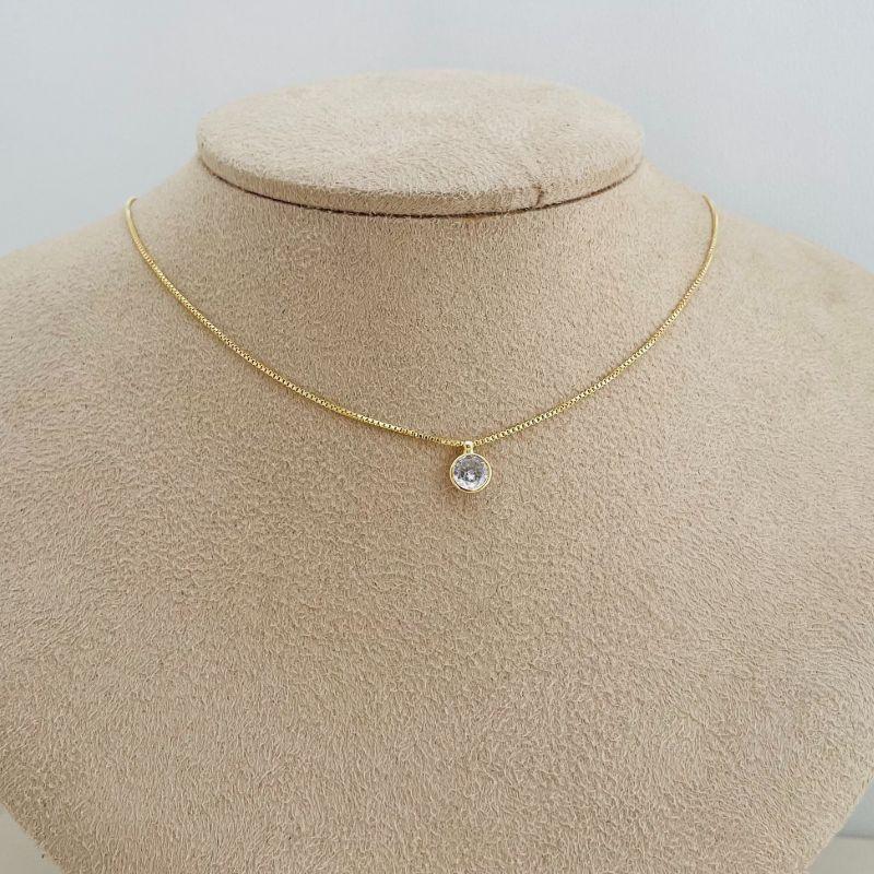 09.2231.1.O - (45) Colar veneziana com ponto de luz em cravação inglesa, extensor 10cm