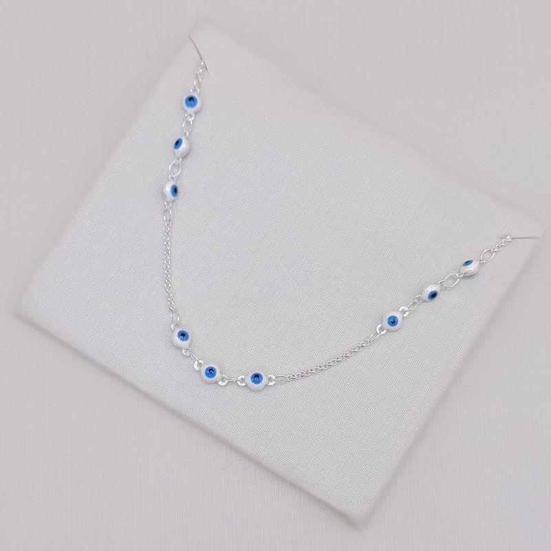 09.2573.20.S - (37) Choker de elos portugueses intercalados com olhos gregos de resina