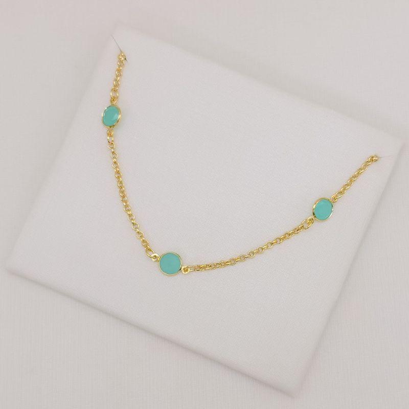 09.2577.9.O - (36) Choker estilo tiffany de elos portugueses com zicônias em inlges