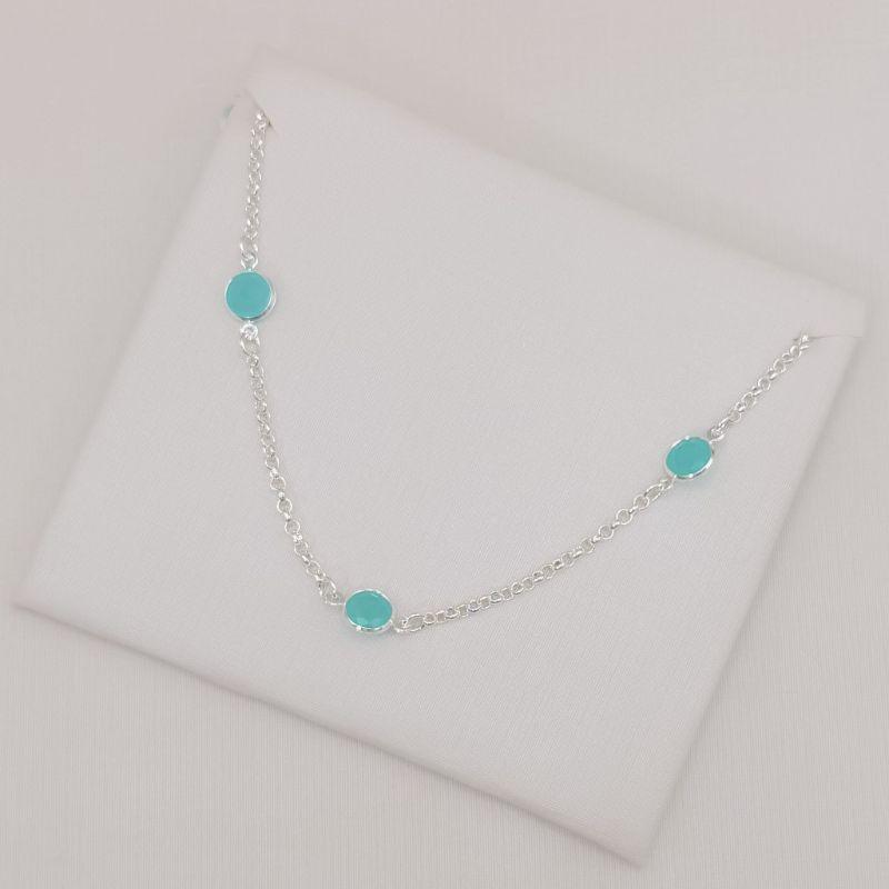 09.2577.9.S - (36) Choker estilo tiffany de elos portugueses com zicônias em inlges