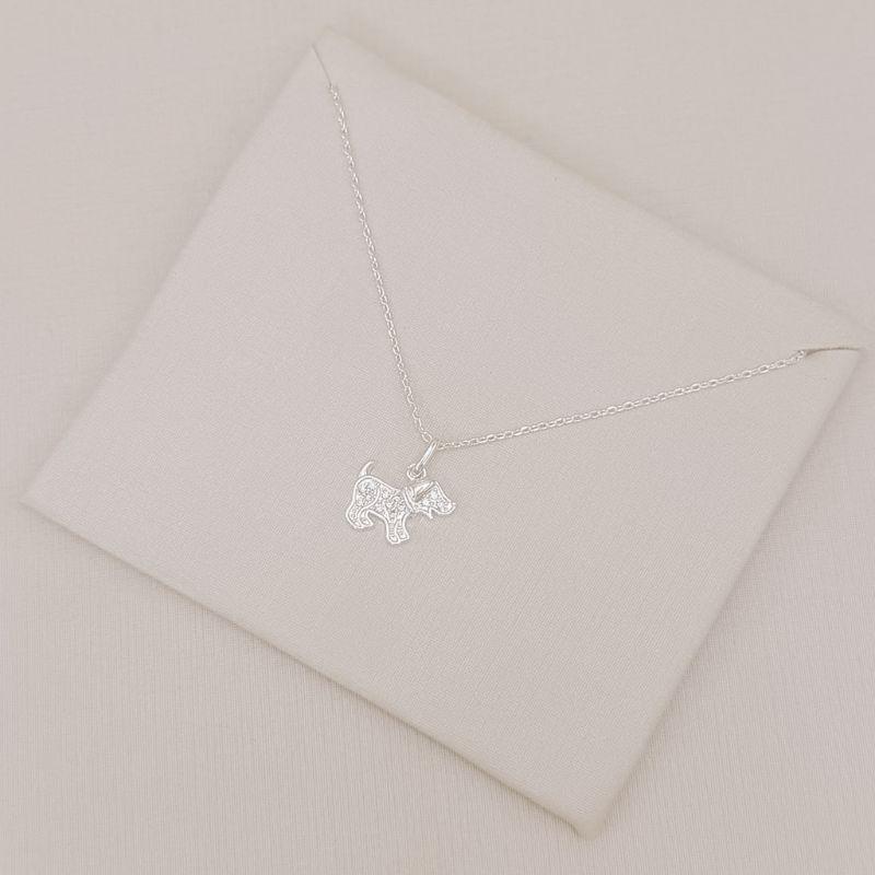 09.2582.1.S - (45) Colar de cartier com pingente de cachorrinho em pé cravejado