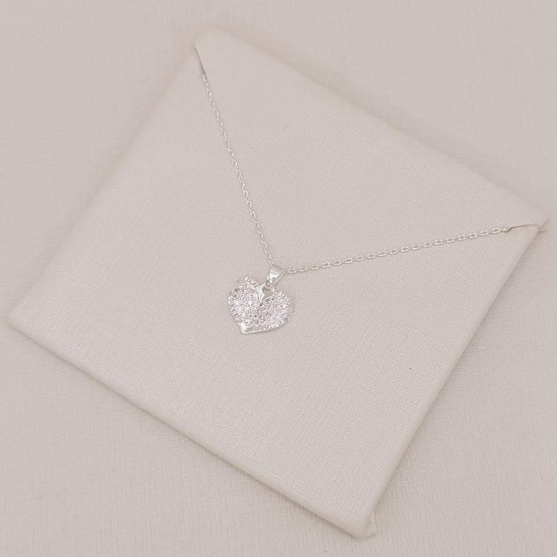 09.2586.1.S - (45) Colar em cartier com pingente de coração em efeito orgânico cravejado
