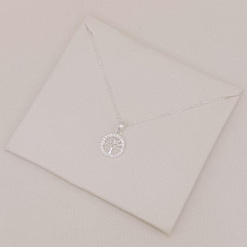 09.2588.1.S - (45) Colar em cartier com pingente de arvore da vida cravejada em circulo