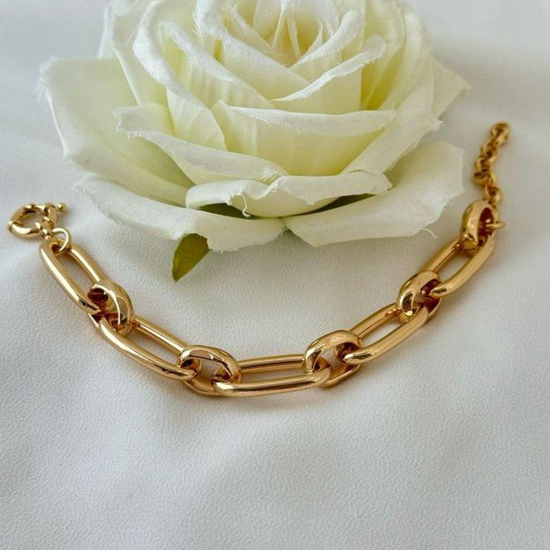 12.2043.0.O - Pulseira de elos em tubo estilo fígaro com menor em detalhes organicos