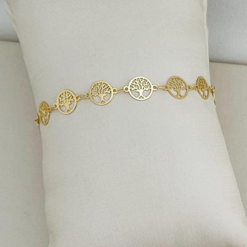 12.2060.0.O - Pulseira de chapa de moedas arvore da vida lisa