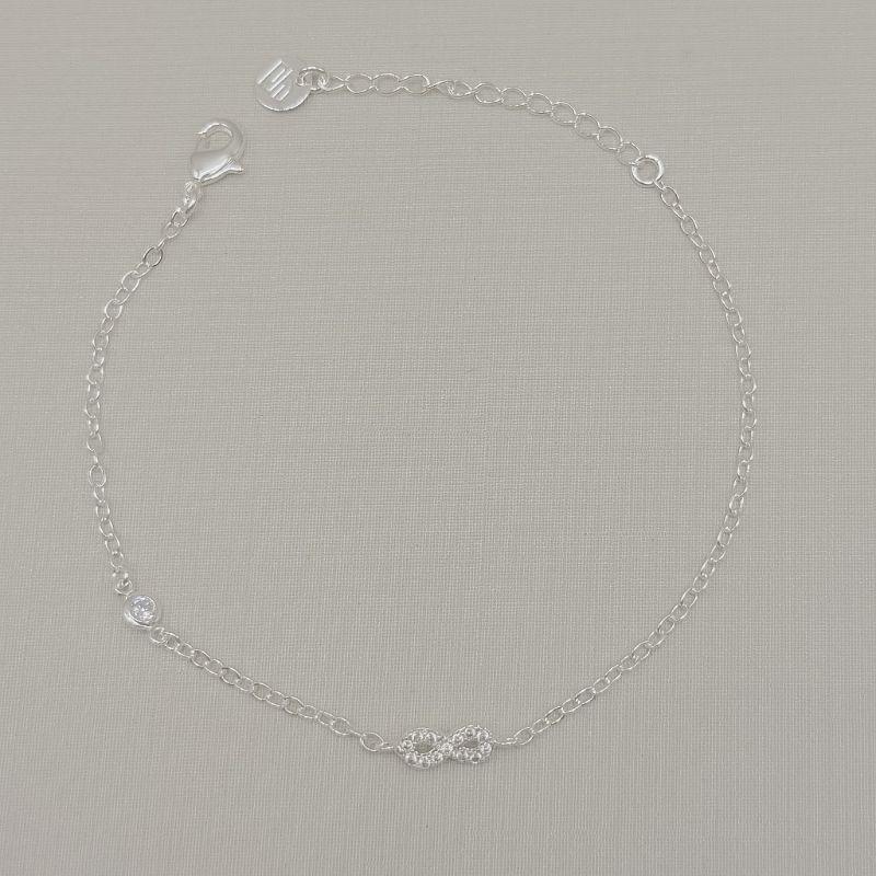 12.2095.1.S - (V2) Pulseira de elos americanos com infinito cravejado