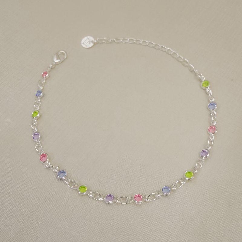 12.2323.C.S - Pulseira estilo tiffany em ponto de luz coloridos de cor pastel