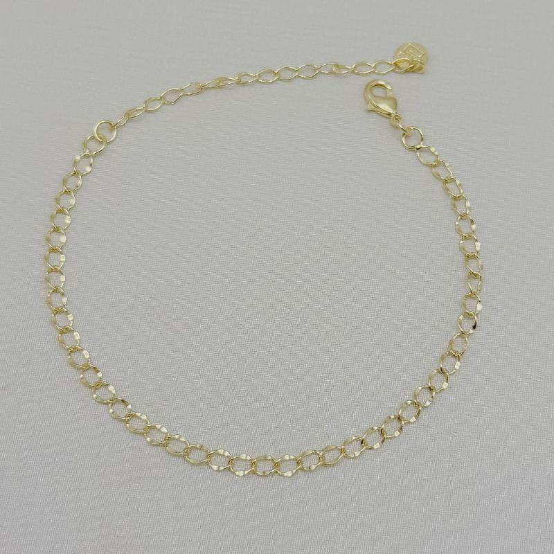 12.2346.0.O - Pulseira de elos groumet em efeito amassado liso polido