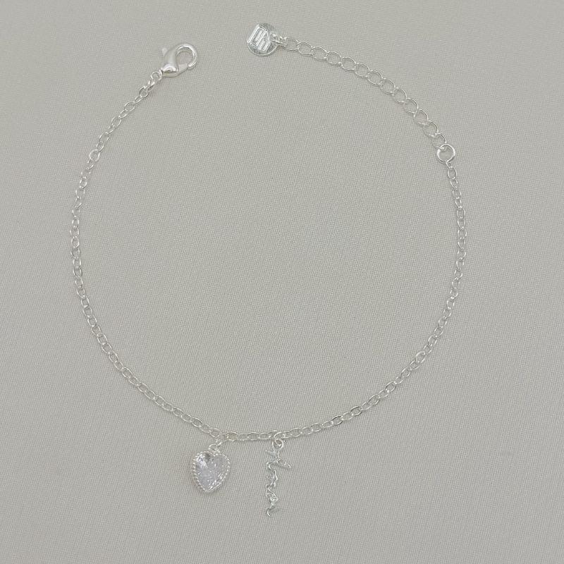 12.2351.1.S - Pulseira de elos ovais com pingente de coração e escrita Amor