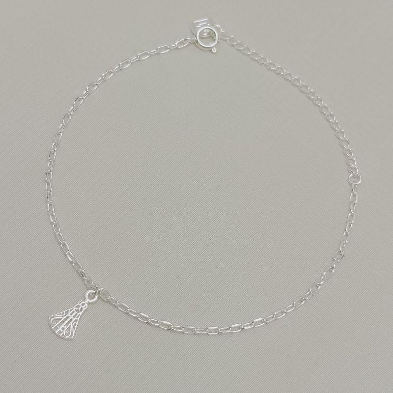 12.2352.0.S - Pulseira de elos americanos com pingente de Nossa Senhora desenhada