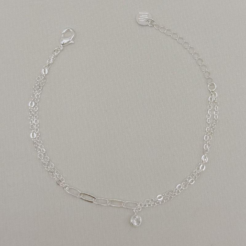 12.2364.1.S - Pulseira de elos longos com pingente de ponto de luz em ingles