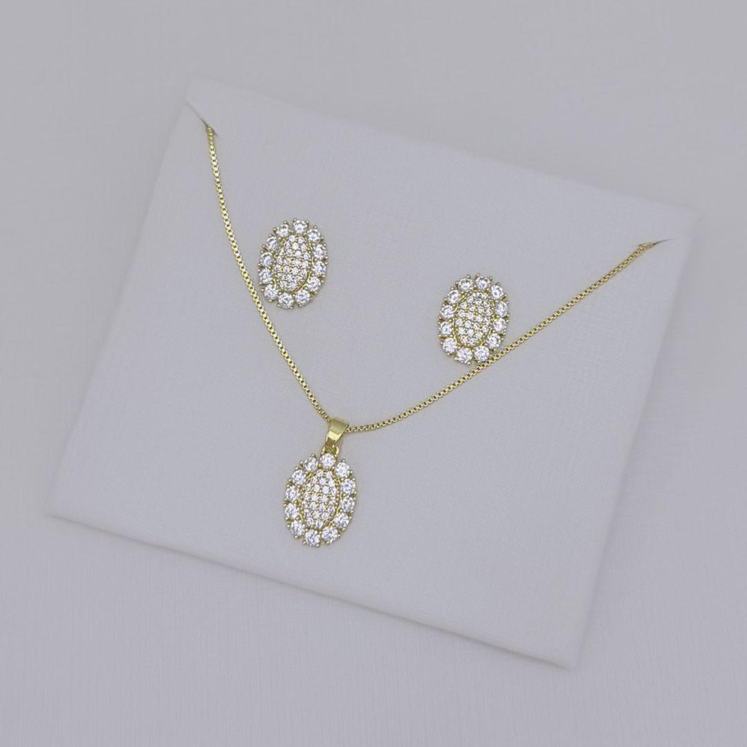 08.0662.1.O - (45) Conjunto oval de cravação chuveiro com uma linha de aura em zircônias maiores
