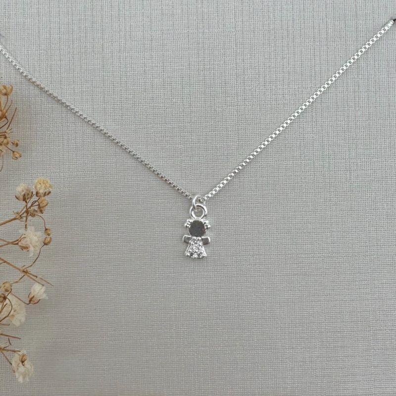 09.2300/2301.1.S - (45 - 6 filhos - V1) Colar veneziana com pingente de menina mini