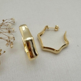 06.1813.0.O - Brinco de chapa argola de formato hexagonal