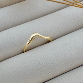 03.2376.0.O - (18) Anel se aro liso com efeito onda