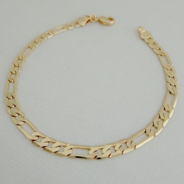 12.1919.0.O - Pulseira de elos figaro tres/um polidos