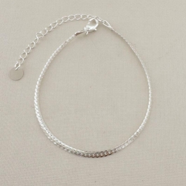 12.2229.0.S - Pulseira de malha groumet em fita polida