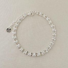 12.2231.0.S - Pulseira de malha U em trilhos lisos