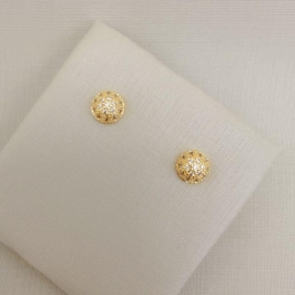 07.2791.1.O - Brinco meia bola cravejada 6,3mm