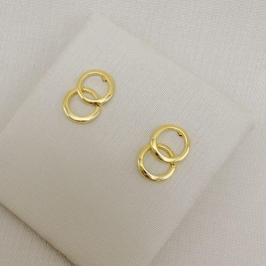 07.2813.0.O - Brinco dois círculos silhueta lisa.