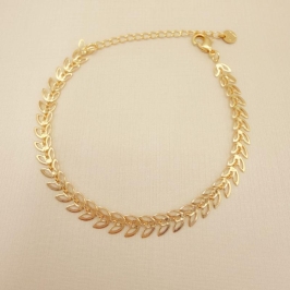 12.2250.0.O - Pulseira de folhas duplas vazadas.