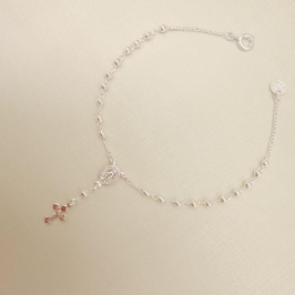 12.2254.0.S - Pulseira terço de bolinhas lisas.