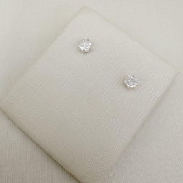 07.2884.1.S - Brinco ponto de luz em cinco garras em taça