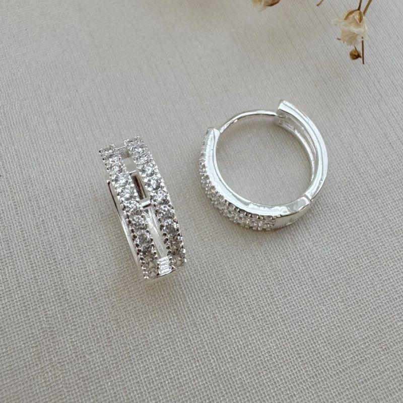 05.2942.1.S - Argola de duas colunas cravejadas separadas