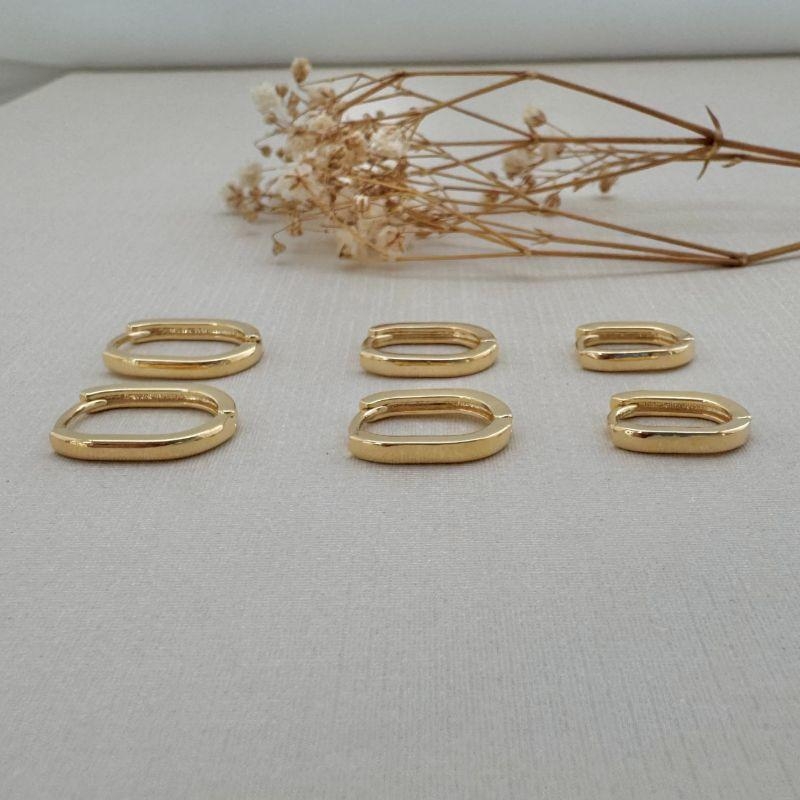 05.2966.0.O - Trio de argolas lisa formato oval letra U