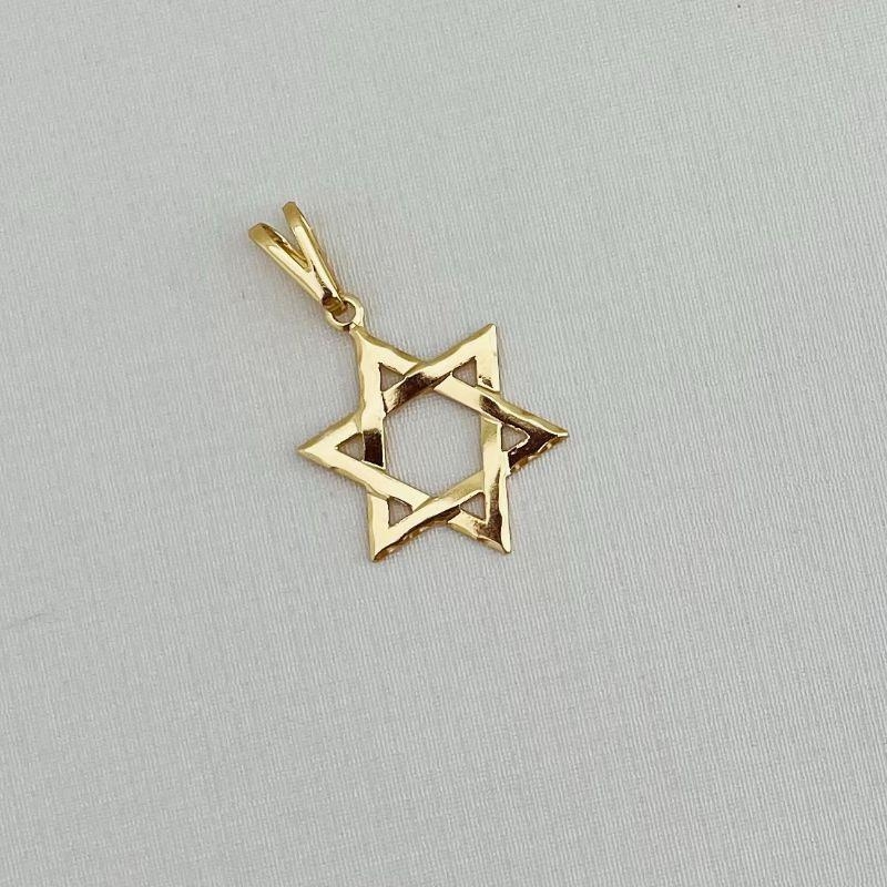 11.0600.0.O - Pingente de chapa estrela de davi lisa
