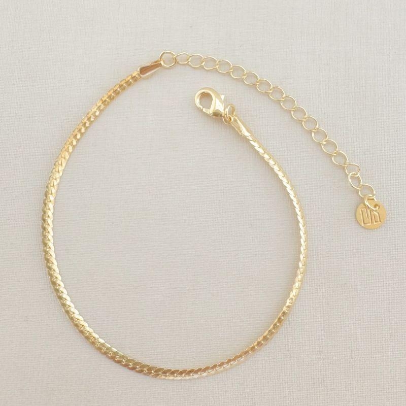 12.2229.0.O - Pulseira de malha groumet em fita polida