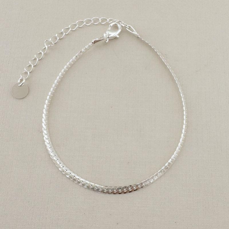 12.2229.0.S - Pulseira de malha groumet em fita polida