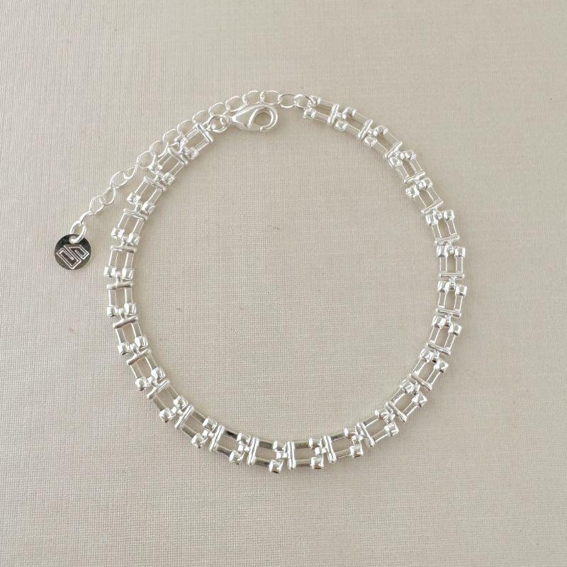 12.2231.0.S - Pulseira de malha U em trilhos lisos