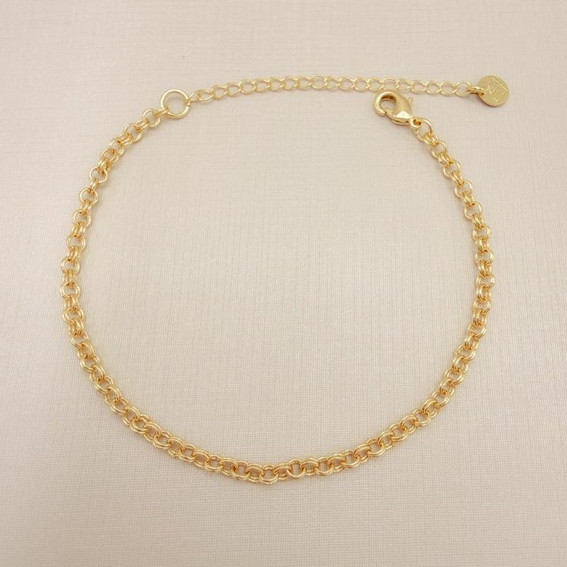 12.2256.0.O - Pulseira de elo português duplo 3mm