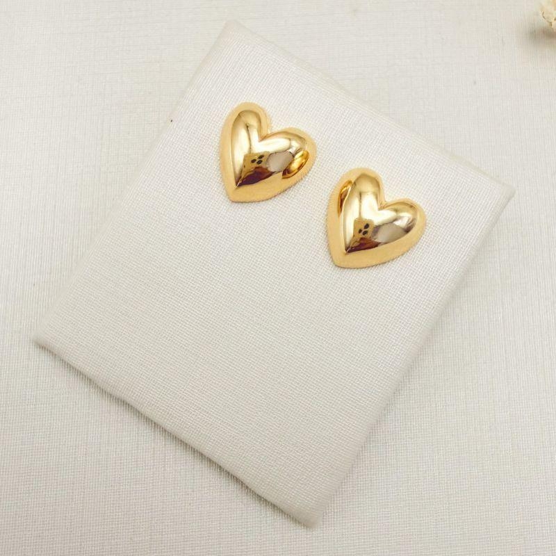 07.2780.0.O - Brinco de coração abaloado liso simples