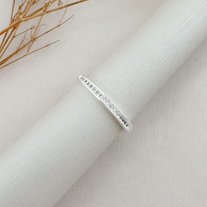 03.2434.1.S - (14) Anel aparador unico de uma linha cravejada com borda alta lisa