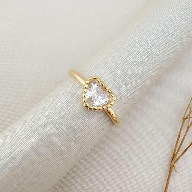 03.2436.1.O - (19) Anel de coração 8,2mm com borda em spikes e aro liso