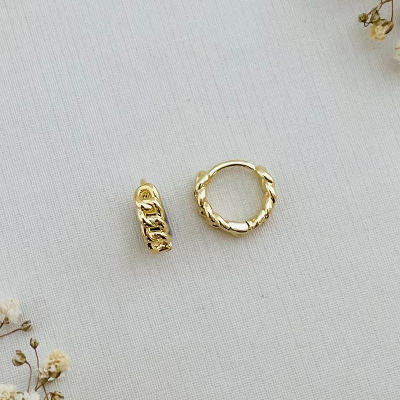 05.2868.0.O - (Tam. P) Argola de formato circular em efeito elos simples lisos