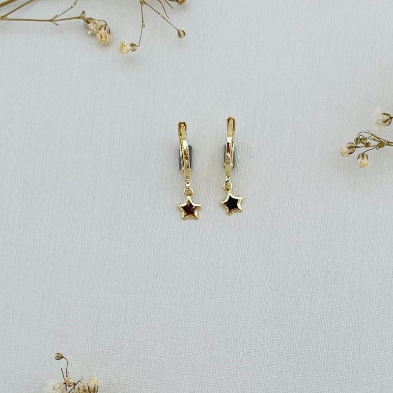 05.2874.0.O - Argola simples classica com pingente de estrela em chapa