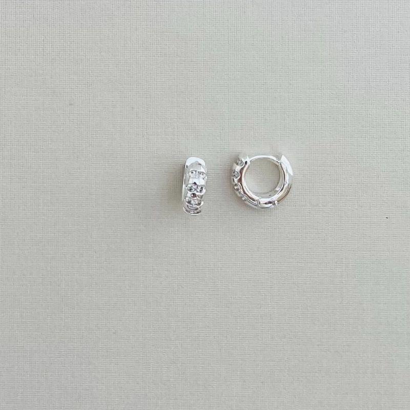 05.2892.1.S - (Tam. P) Argola de formato classico com barras horizontais cravejadas