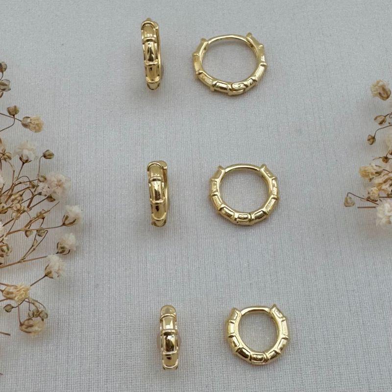 05.2927.0.O - Trio de argolas em efeito bambu liso frente e verso