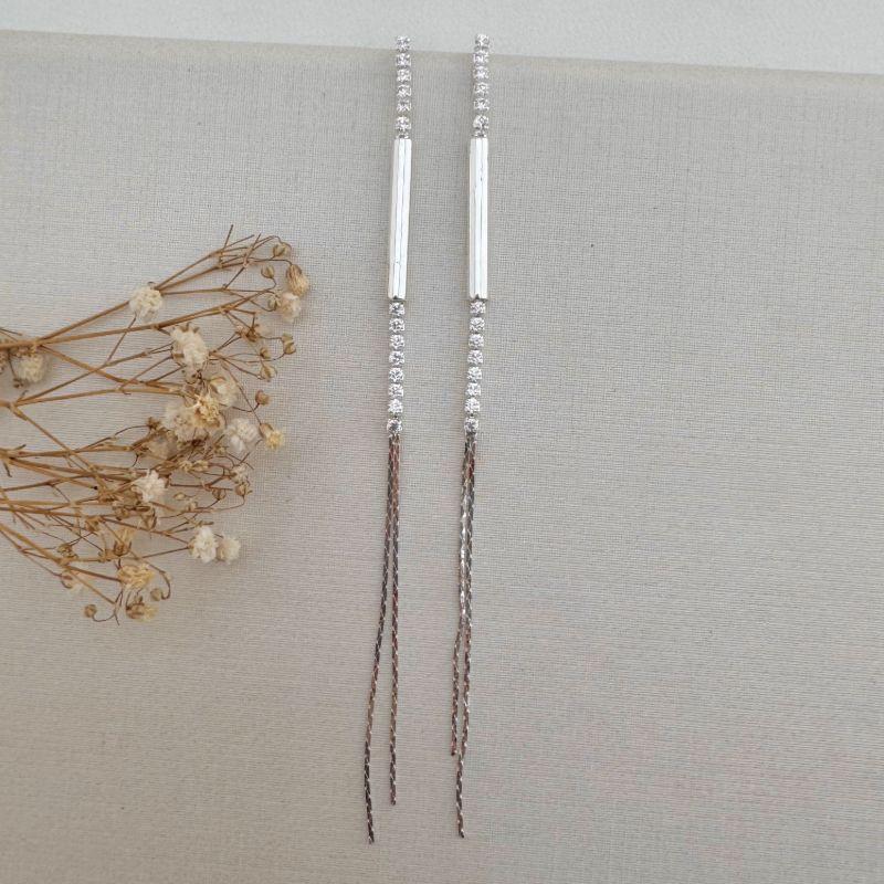 06.1808.1.S - Brinco de riviera com tubo liso e duas fitas em tijolinhos