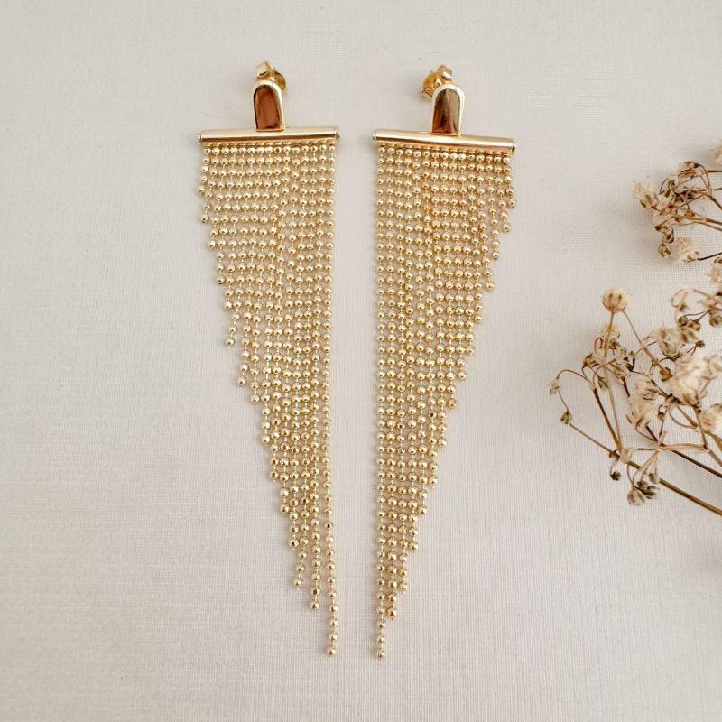 06.1837.0.O - Brinco de base tuco circular com franjas crescentes de bolinhas