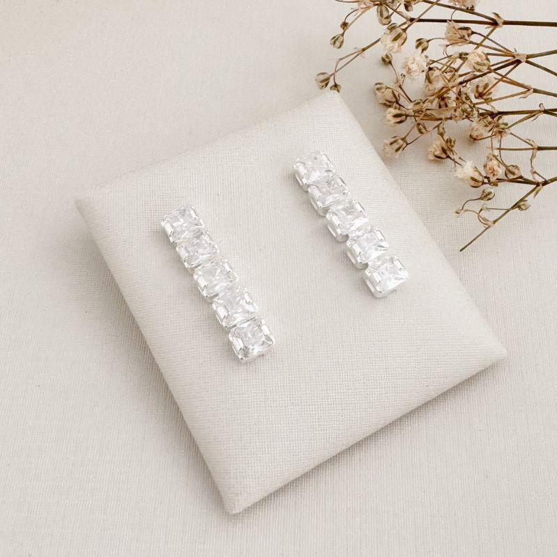 06.1839.1.S - Brinco em riviera de cinco pontos de luz retangulares